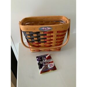 Longaberger 25th anniversary flag basket plastic liner and booklet